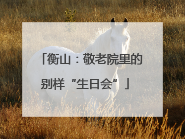 衡山：敬老院里的别样“生日会”