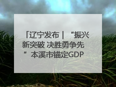 辽宁发布｜“振兴新突破 决胜勇争先”本溪市锚定GDP增长6%目标推进十项重点工作