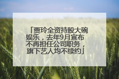 贾玲全资持股大碗娱乐，去年9月宣布不再担任公司职务，旗下艺人均不续约