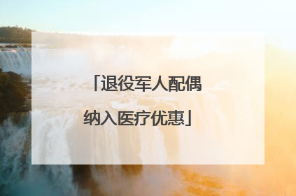 退役军人配偶纳入医疗优惠