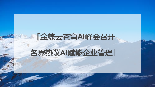 金蝶云苍穹AI峰会召开 各界热议AI赋能企业管理