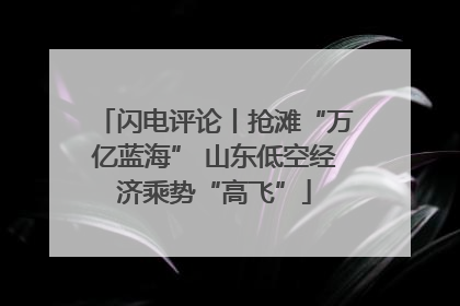 闪电评论丨抢滩“万亿蓝海” 山东低空经济乘势“高飞”