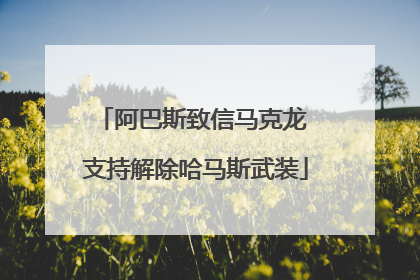 阿巴斯致信马克龙 支持解除哈马斯武装