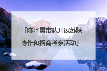 陈泽勇带队开展苏陕协作和招商考察活动