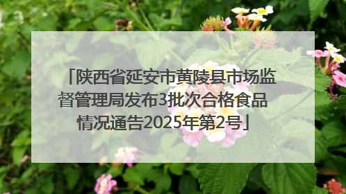 陕西省延安市黄陵县市场监督管理局发布3批次合格食品情况通告2025年第2号