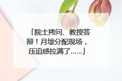 院士拷问、教授答辩！月壤分配现场，压迫感拉满了……