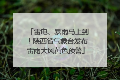 雷电、暴雨马上到！陕西省气象台发布雷雨大风黄色预警