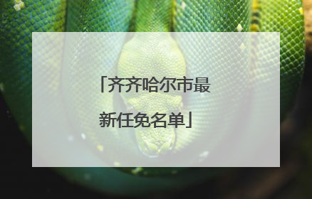 齐齐哈尔市最新任免名单