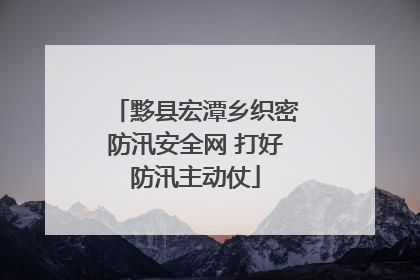黟县宏潭乡织密防汛安全网 打好防汛主动仗