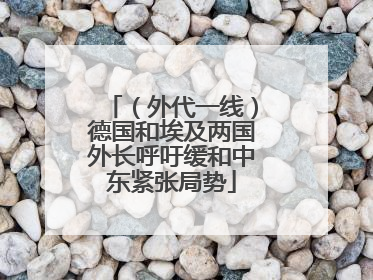 （外代一线）德国和埃及两国外长呼吁缓和中东紧张局势