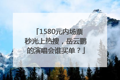 1580元内场票秒光上热搜，岳云鹏的演唱会谁买单？