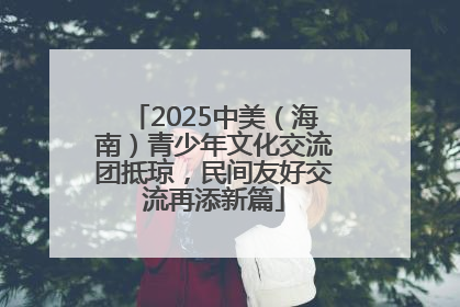 2025中美（海南）青少年文化交流团抵琼，民间友好交流再添新篇