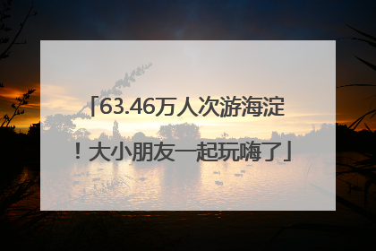 63.46万人次游海淀！大小朋友一起玩嗨了