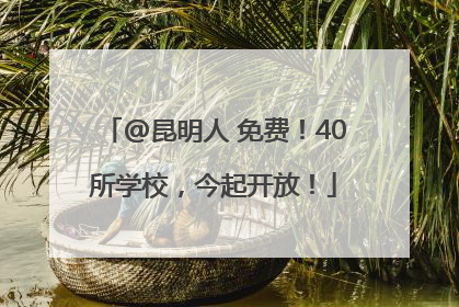 @昆明人 免费！40所学校，今起开放！